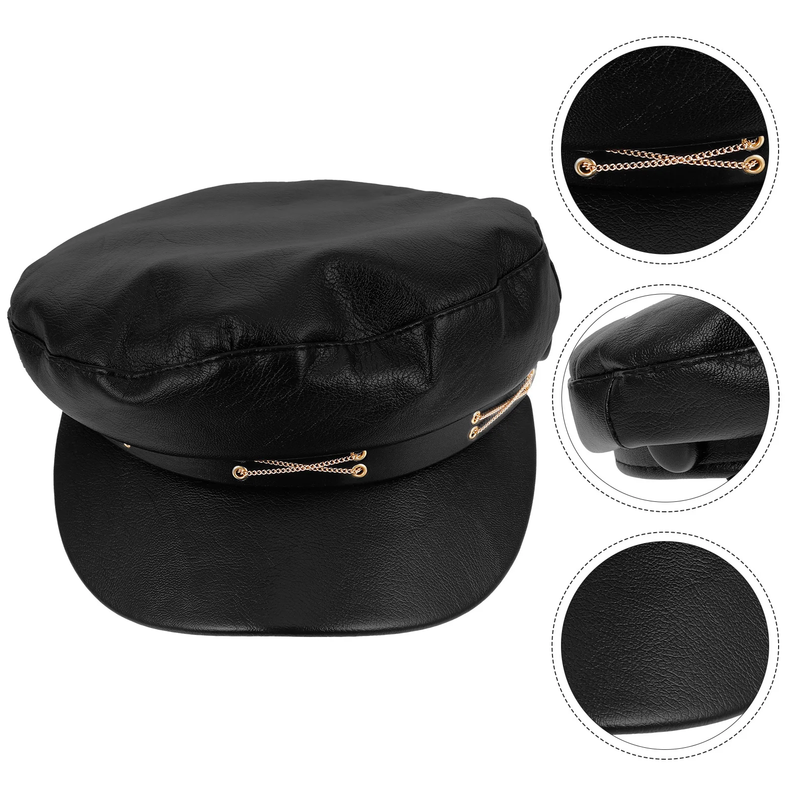 

Fashion Faux Beret Black Hat Trendy Women Painter Cap Outdoor Sun Protection French Beret Artist Hats for Women