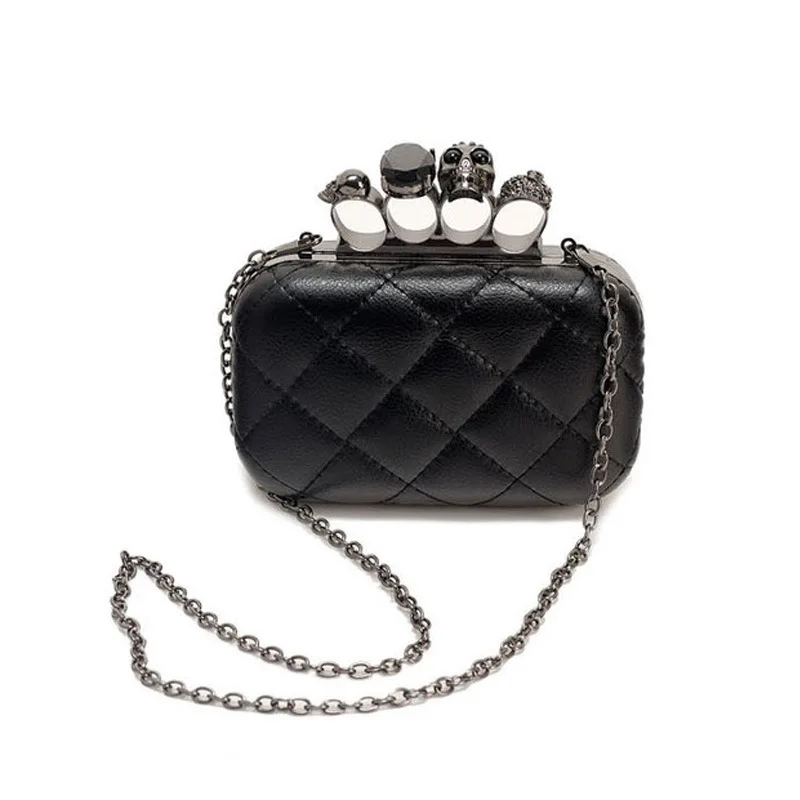 Borsa ad anello da donna di alta qualità Skeleton Skull Finger Clutch Purse borse da sera portafogli femminili