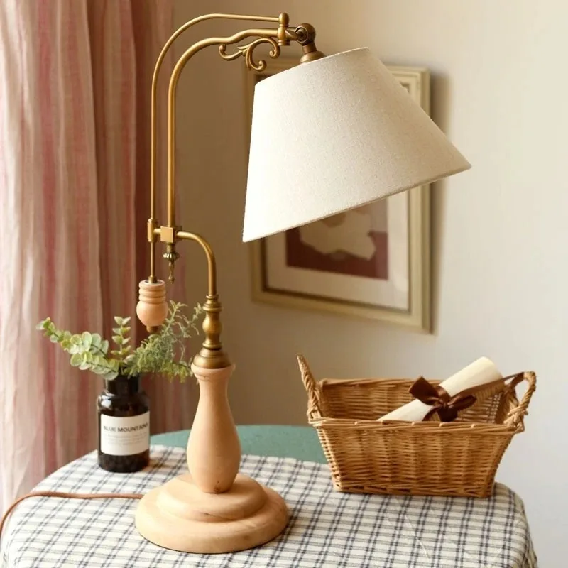 French Retro Table Lamps LED Fabric Lampshade Creativity Personalized Hotel Living Room Office Study
