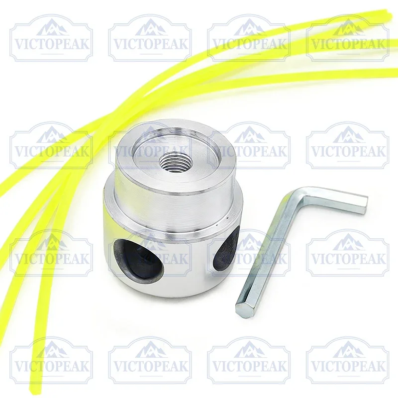 M10*1.25 Trimmer Head with 4 Trimmer Lines Aluminum Brush Cutter Attachment Grass Weed Mower Garden Accessories