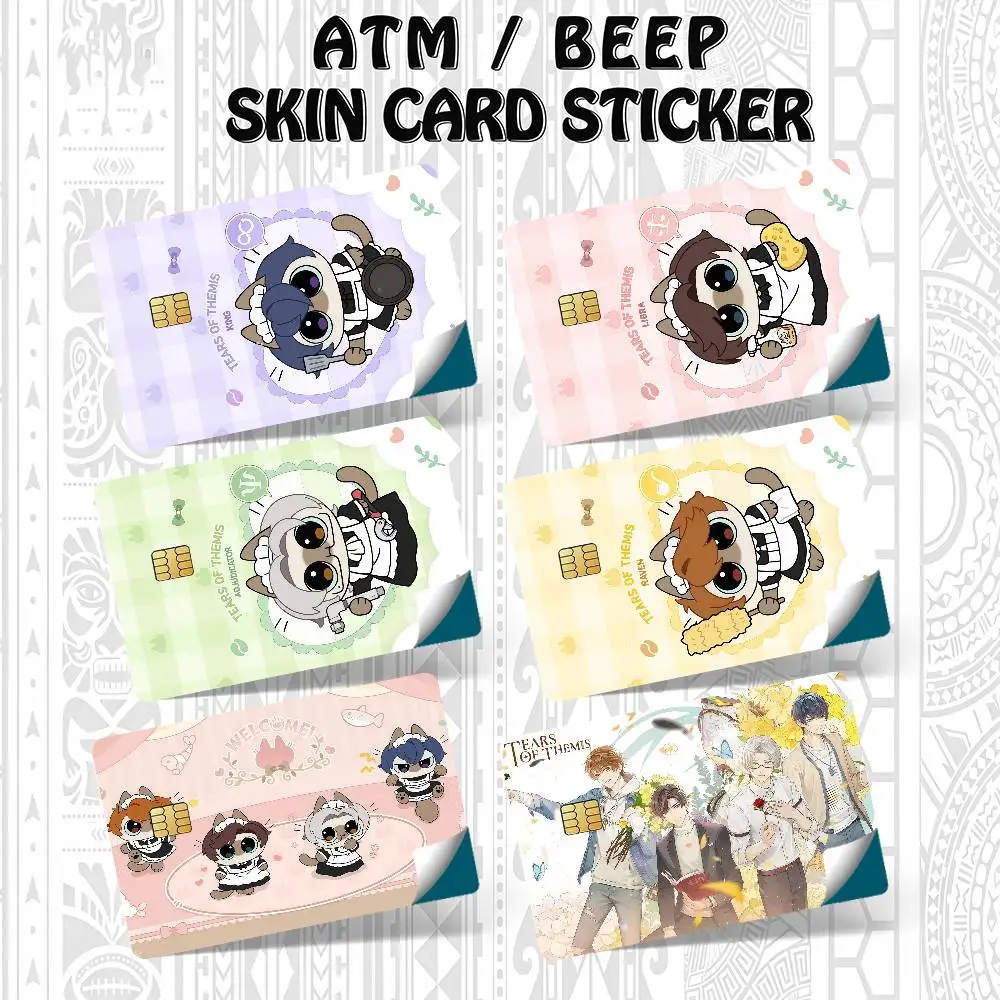 Game Tears of Themis Bank Credit Cards Bus Pass Stickers Cool Decoration Waterproof 4PCS Card