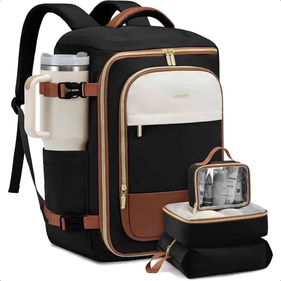 

40L Travel Backpack for Women TSA Appd Carry On Backpack with 3 Packing Cubes Personal Item Bag Fits 17 Laptop Waterresistant C
