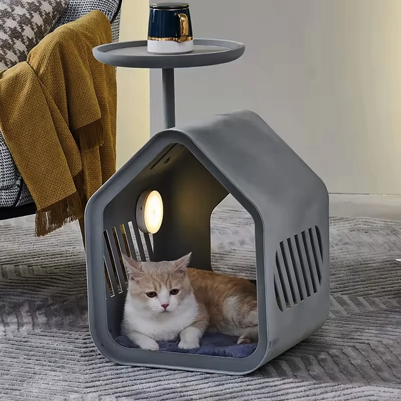 qo-Modern Designer Cat's Nest Small Coffee Table for Homestay Apartment Storage Side Table for Living Room Metal Furniture^
