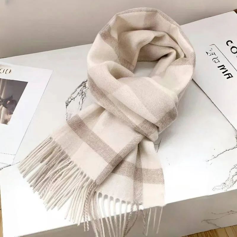 2024 New Scarf Korean Fashion Checkered Winter Thickened Student Couple Scarf Autumn Warm Shawl