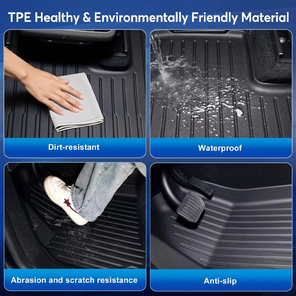 ل جديد تسلا نموذج Y العرعر إطلاق 2025 TPE الحصير أمتعة مقاومة للماء حصيرة الجبهة الخلفية الجذع الحصير اكسسوارات السيارات الداخلية