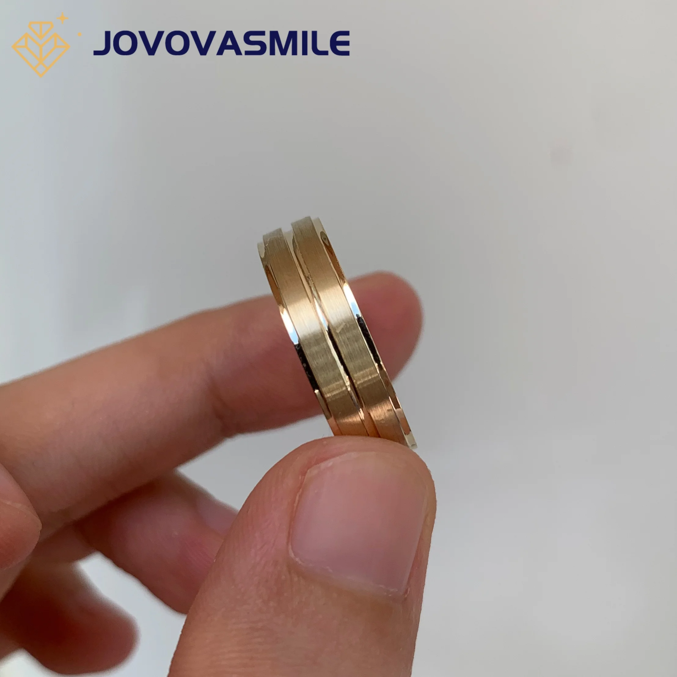 

JOVOVASMILE 9K 14K 18K Yellow Gold Man Wedding Engagement Rings Bridegroom Jewelry with Certificate