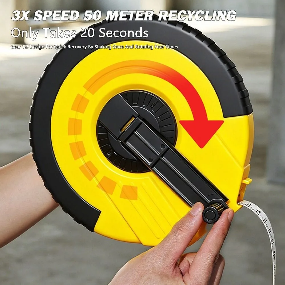 20m 30m 50m Tape Measure High Precision Anti-reverse Measuring Tape Quick Rewind Labor Saving Long Distance Tape Field Work