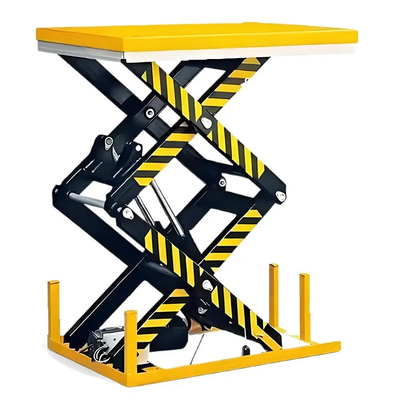 Electro-hydraulic fixed scissor type workshop warehouse loading and unloading elevator