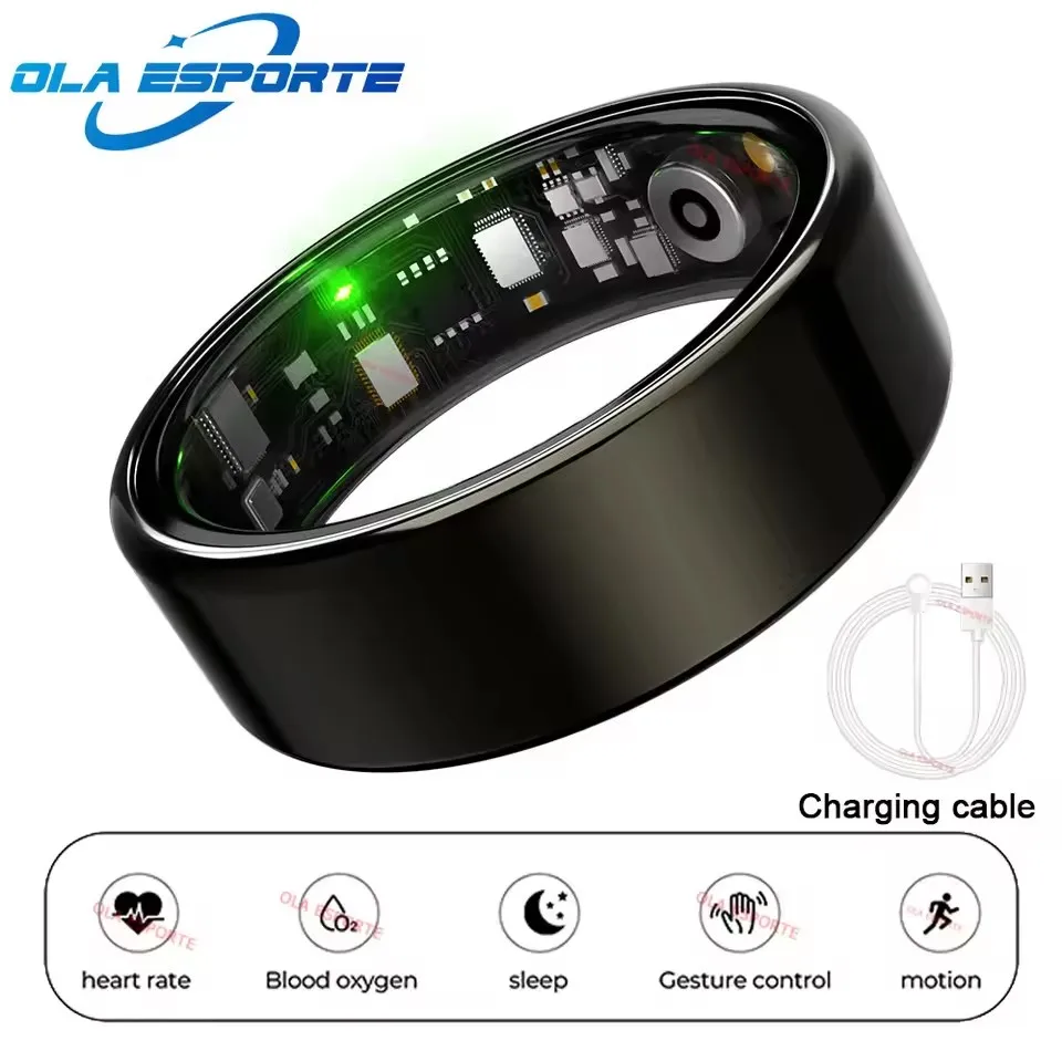 Smart Ring Bluetooth Oproep Hartslag Bloeddrukmeter Mannen Womenes Smartring 5ATM Waterdichte Gezondheid Multi Sport Ring 2025 - afbeelding 1