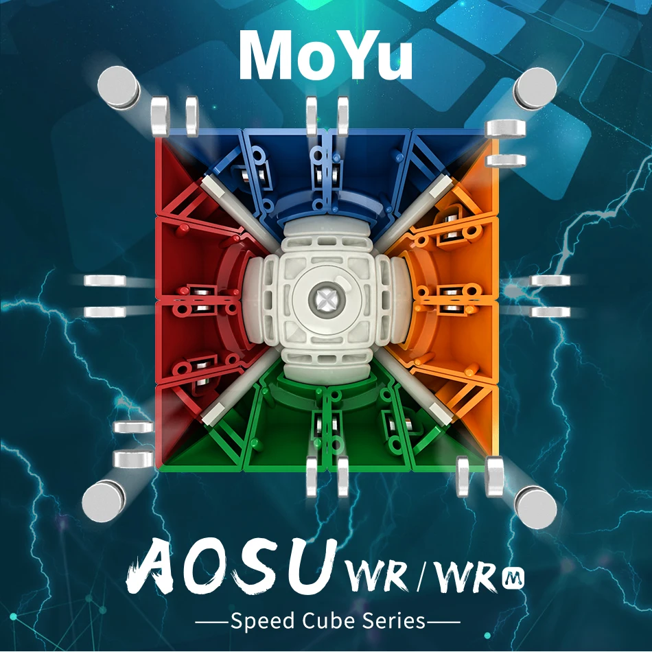 

Магнитный магический куб MoYu Aosu WR m 4x4x4, профессиональный скоростной куб без наклеек, фиджет-игрушки MOYU WRM, куб-головоломка MoYu Aosu WR m 4x4x4 Magnetic Magic Cube