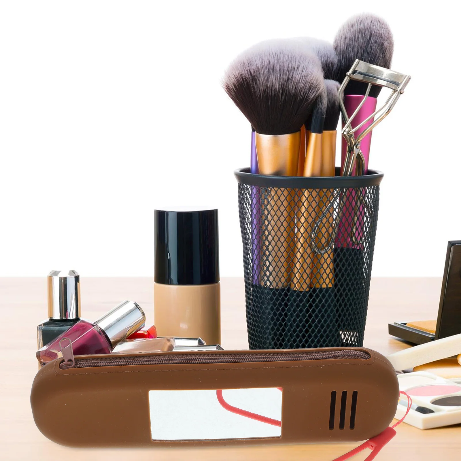

Makeup Brush Storage Bag Travel Case Small for Toiletry Pouch Holder Vanity Portable Tool