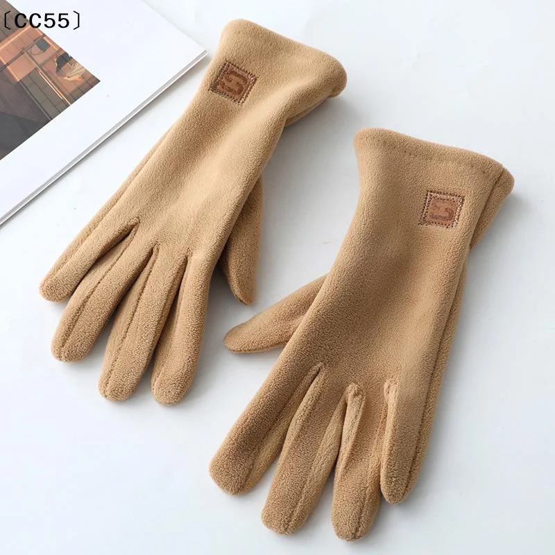 Damen-Winterhandschuhe aus Wildlederimitat mit Nerzfell, warmhaltend, Touchscreen-fähig, Outdoor-Sporthandschuhe, Plüsch-Vollfingerhandschuhe〔CC55〕
