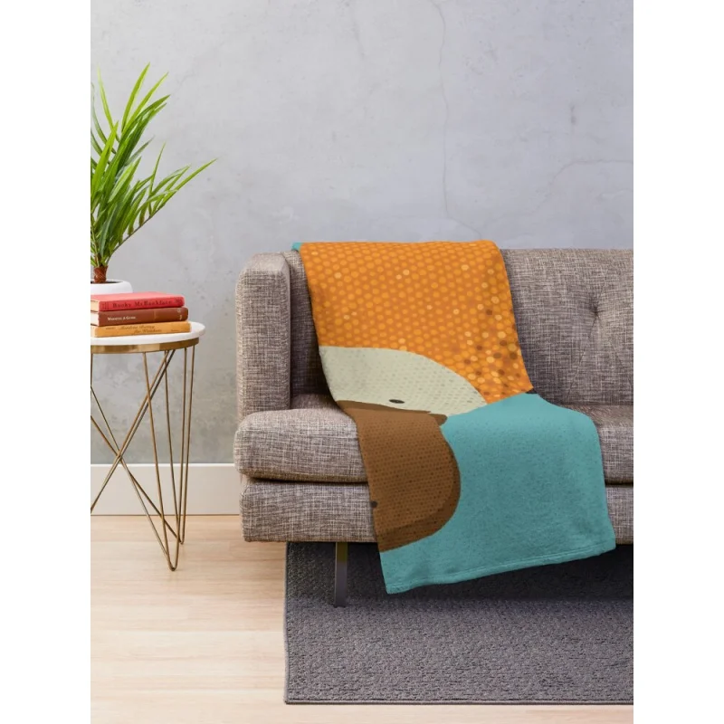 Whimsy Platypus Throw Blanket Sofa Blanket Knitted Blanket