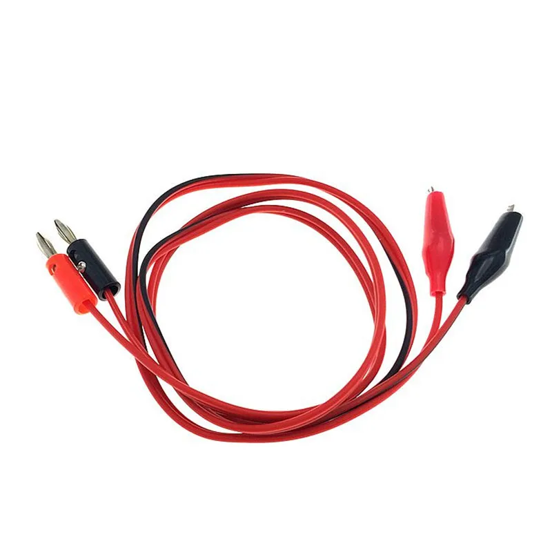 Pinza de cocodrilo para multímetro, Cable de prueba de enchufe Banana AV, Conector de plomo, sonda Dual de probador, 35mm, 1M