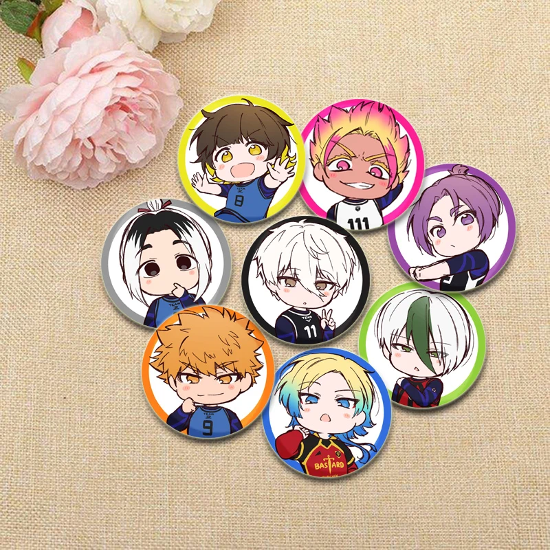 

Anime Blue Lock Brooches Cartoon Figure Hyoma Chigirl Seishiro Nagi Badge Round Handmade Pins for Jewelry Gift Accessory