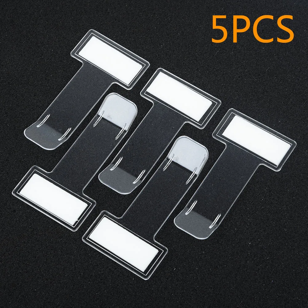 5pcs Car Vehicle Parking Ticket Permit Card Ticket Holder Clip Transparent Windscreen Card Holder Clip Sticker Handy Note Holder