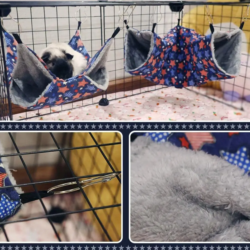 

Hamster Hammock Small Pet Hanging Bed Double Warm Thickened Honeybug Accessories Flying Cage Guinea Pig Squirrel Hammock Pe Z7F7