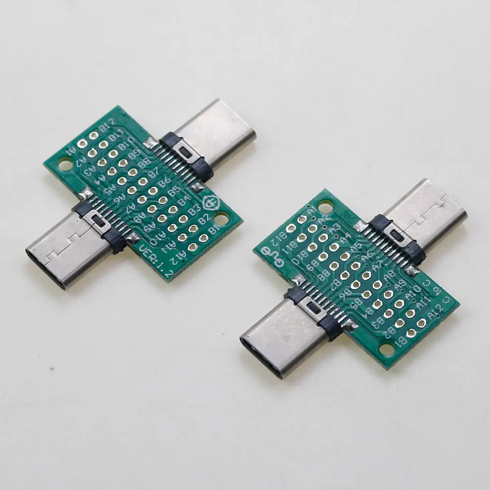 

1Pcs Type-C Male to Male test board USB 3.2 male 24P GEN2 high-definition 4K OTG adapter PD fast charging Connector Socket