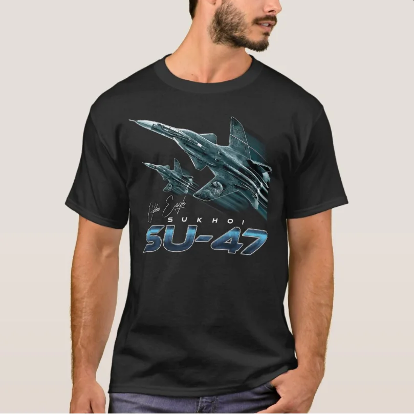 

Russian Sukhoi Su-47 Berkut Golden Eagle Fighter T-Shirt 100% Cotton O-Neck Summer Short Sleeve Casual Mens T-shirt Size S-3XL