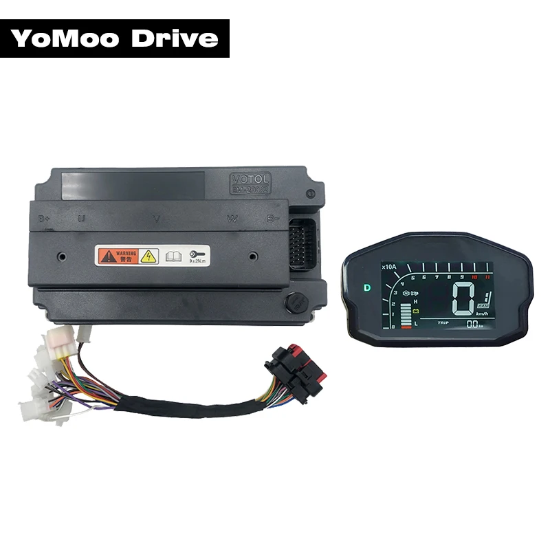 

VOTOL EM200/2 Controller 72V 5KW-8KW Boost 300A Peak 550A FOC BLDC PMSM Brushless with DKD One-Lin Display For QS Electric Motor