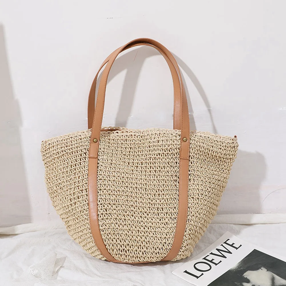 Casual Straw Woven Women Shoulder Bag Wicker Handbags Women's Bag Bohemian Beach Tote Bags for Women