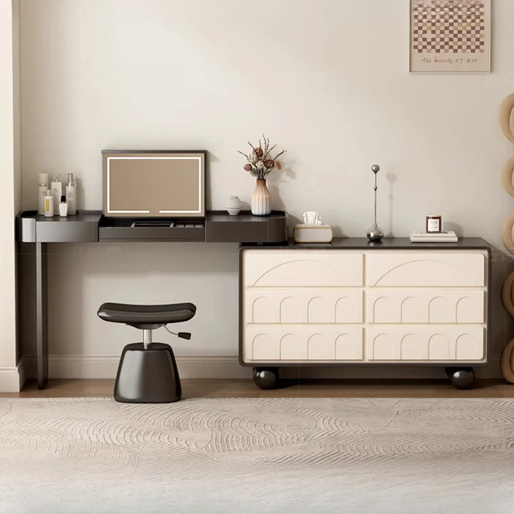 

Floor Makeup Vanity Women Storage Design Girl Vanity Makeup Desk Dressing Table Modern Chair Bedroom Furniture Accessories