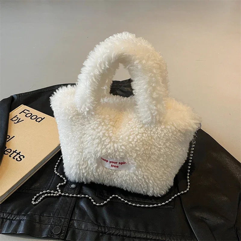 Velvet Solid Color 2024 New Product Women's Crossbody Bag Buckle Simple Fashion Winter Handbag Soft Simple Fashion Shoulder bags