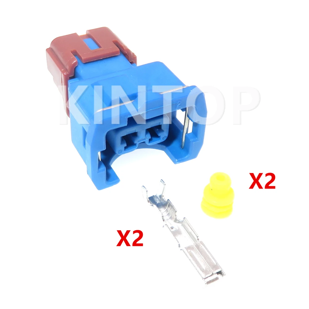 1 Set 2 Pins Car Knocking Sensor Electric AC Assembly Sealed Connector PB186-02326 Blue Auto Wiring Harness Socket With Wires