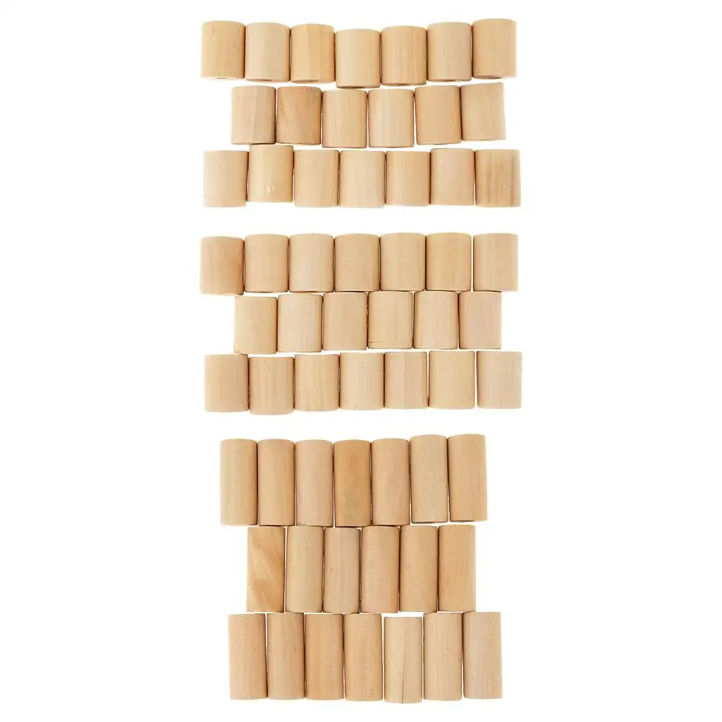 20 Pieces  Montessori Teaching Aids Material Wooden Beads Cylinder Unfinished Tube Bead DIY Crafts Toy