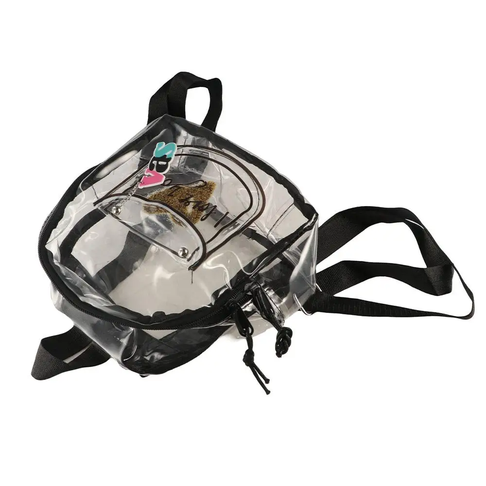

Portable PVC Transparent Backpack Large Capacity Crossbody Fashion Jelly Bag Love Heart Korean Style Lady