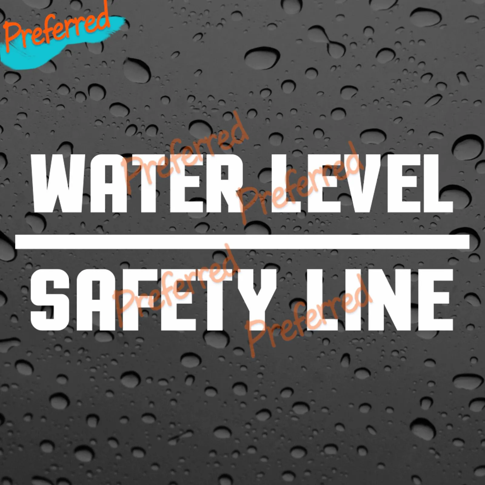 2x WATER LEVEL SAFETY LINE PAIR STICKERS WHITE GRAPHIC DECAL STICKER OFFROAD 4X4 Customizable in Any Sticker Size -No Background