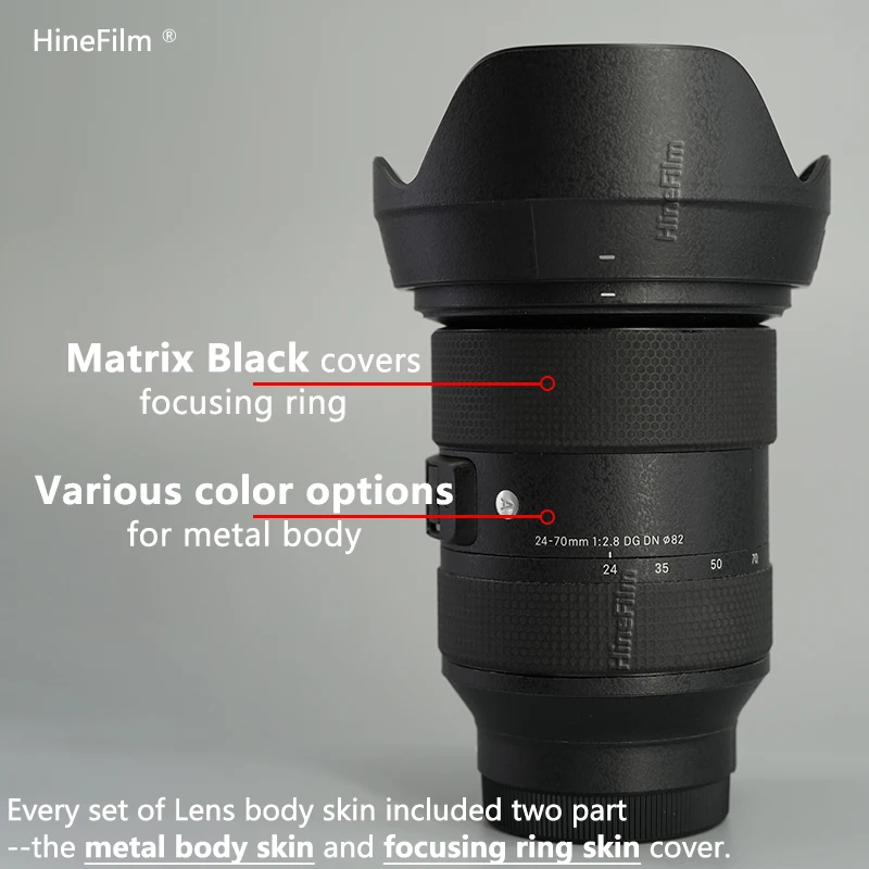 Hinefilm Lens Skin for Sigma 24-70 F2.8 Gen1 E / L Mount Lens Sticker 24 70 f2.8 skin Protector 2470ART Wrap Cover 24-70f2.8