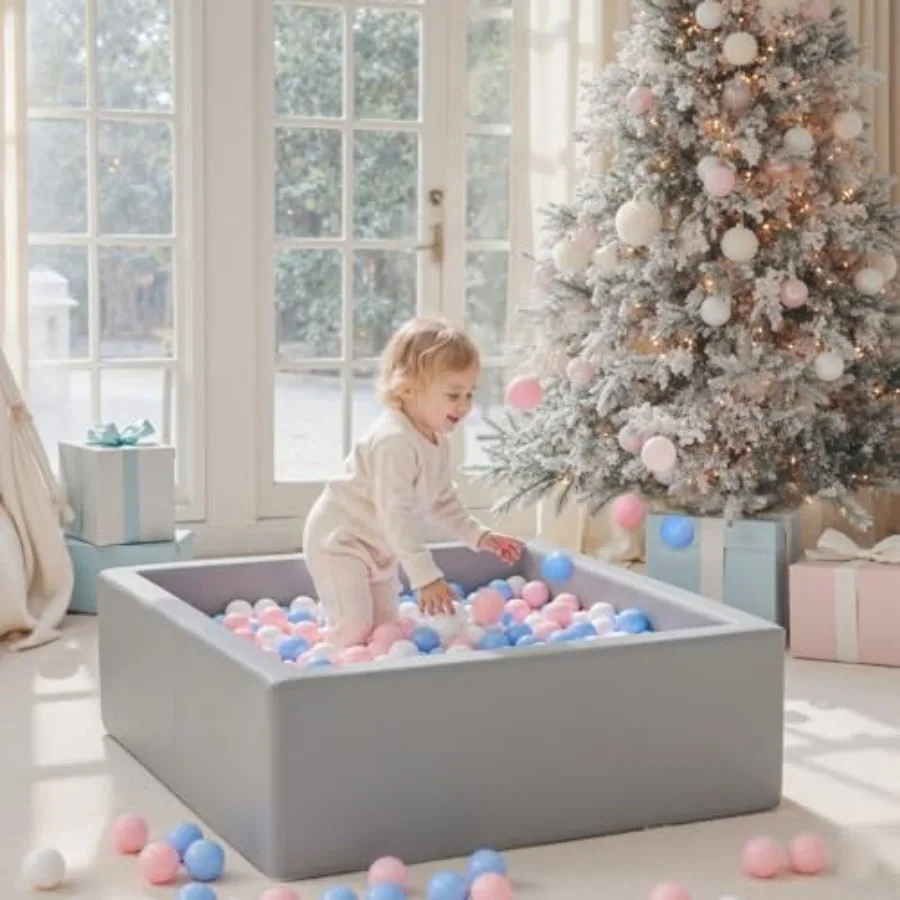幼児用レザーフォームボールピット：防水ベビーボールピット、ソフトメモリーフォーム付き - プレイペン屋内外用大型ソフトプレイセット