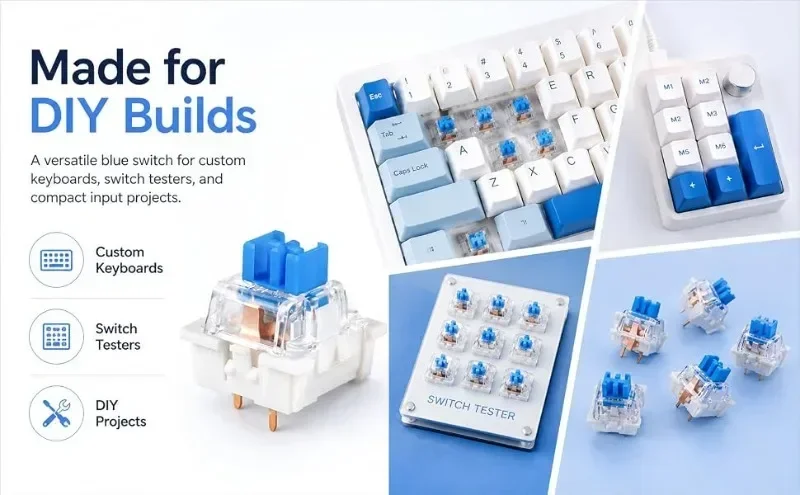 20–100 Stück Tastaturschalter, Tastatur-Klicker, Tastenersatz, 3-poliger taktiler Schalter, Tastatur-Ersatzzubehör und Clip – Detail 12