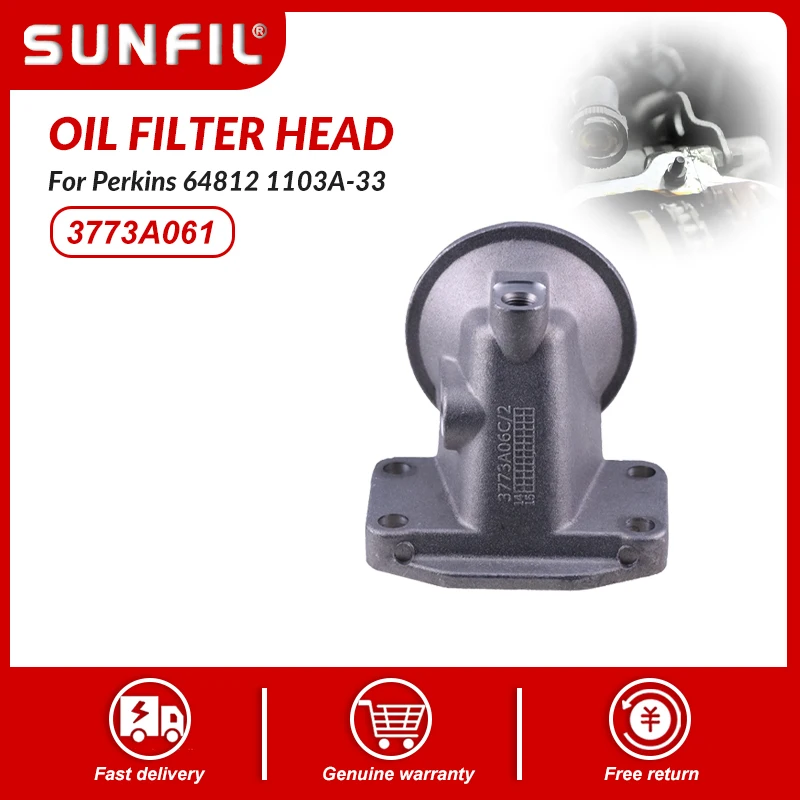 

Oil Filter Head 3773A061 4225401M1 For Perkins 64812 1103A-33 Massey Ferguson Tractor 3050 3060