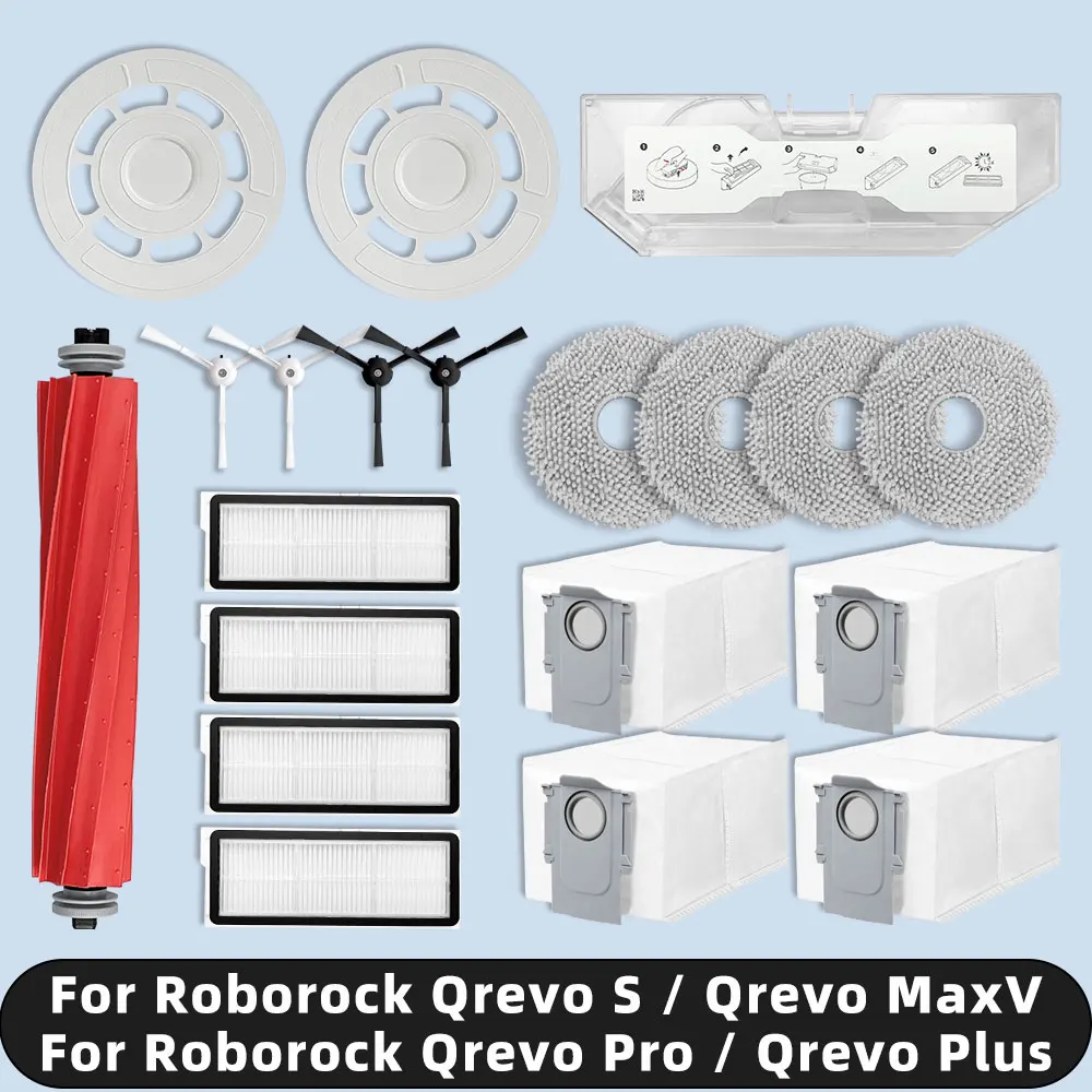 Compatible For ( Roborock Qrevo S / Qrevo MaxV / Qrevo Pro / Qrevo Plus ) Robot Vacuum Replacement Parts Accessories Consumables