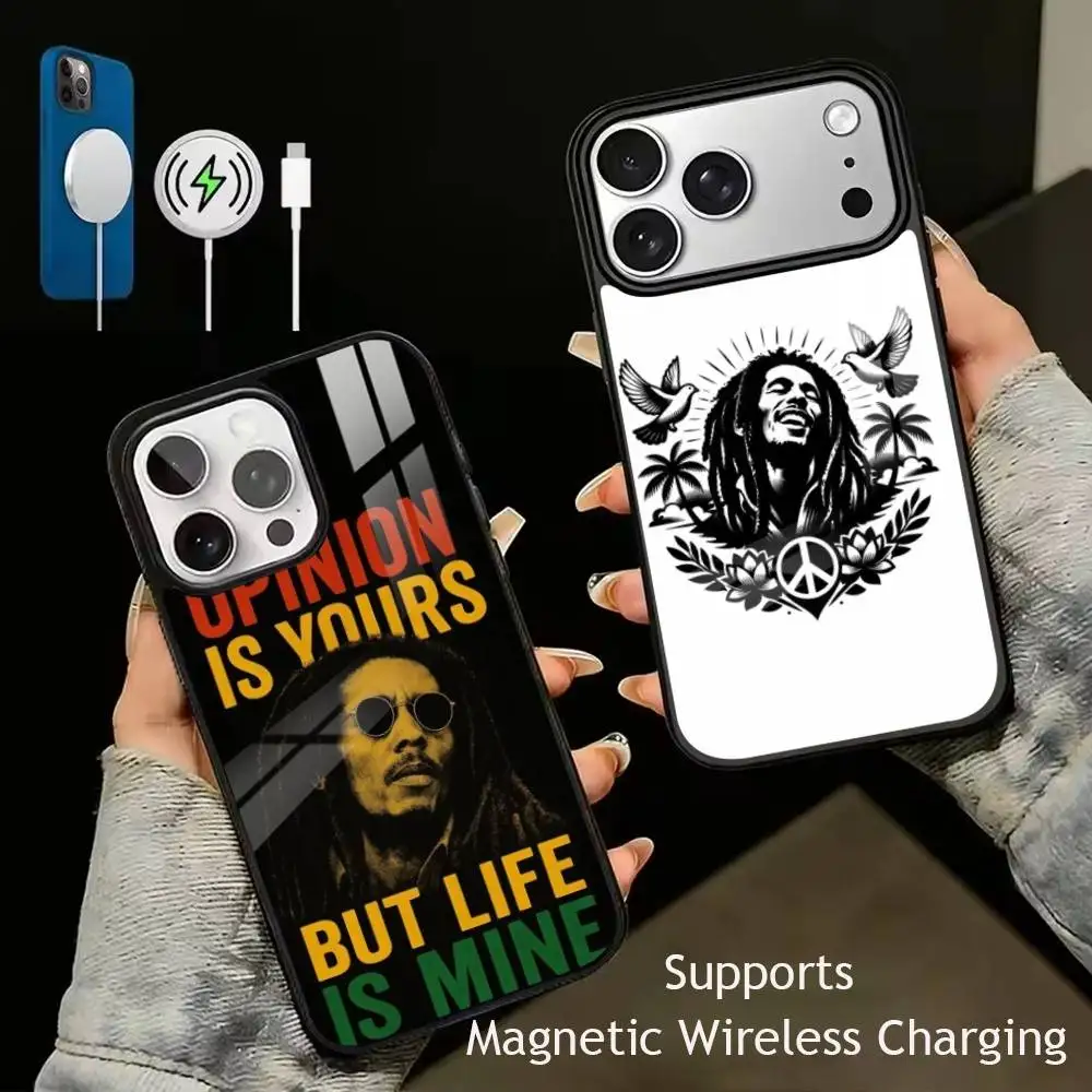 

Bob-b M-marley REGGAE Phone Case For iPhone17,16,15,14,13,12,11 Plus,Pro Supports Magnetic Wireless Charging
