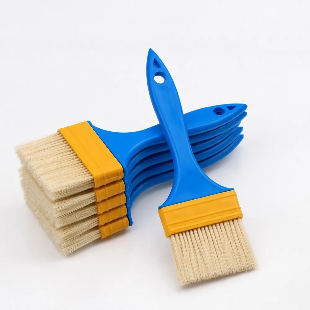 10pcs Nylon Bristle Flat Paint Brush High Elasticity Plastic Handle Flat Brush Set Cleaning Brush DIY Chip Brush Home Use