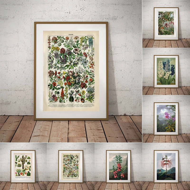 Orchard Sprayer Tractor - Botanical Flowers Canvas Art Prints Tropical