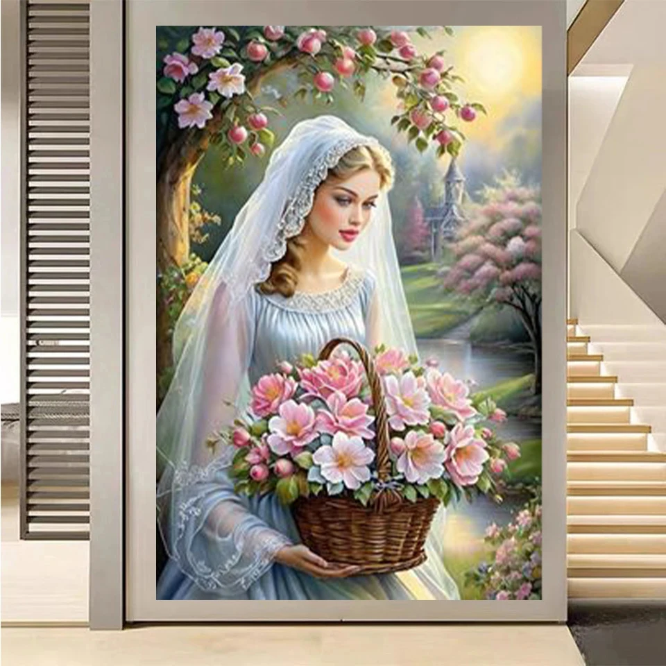 New 5D Diamond Painting Points Noble and Beautiful Women Full Square Round Mosaic Women Embroidery Wall Decoration