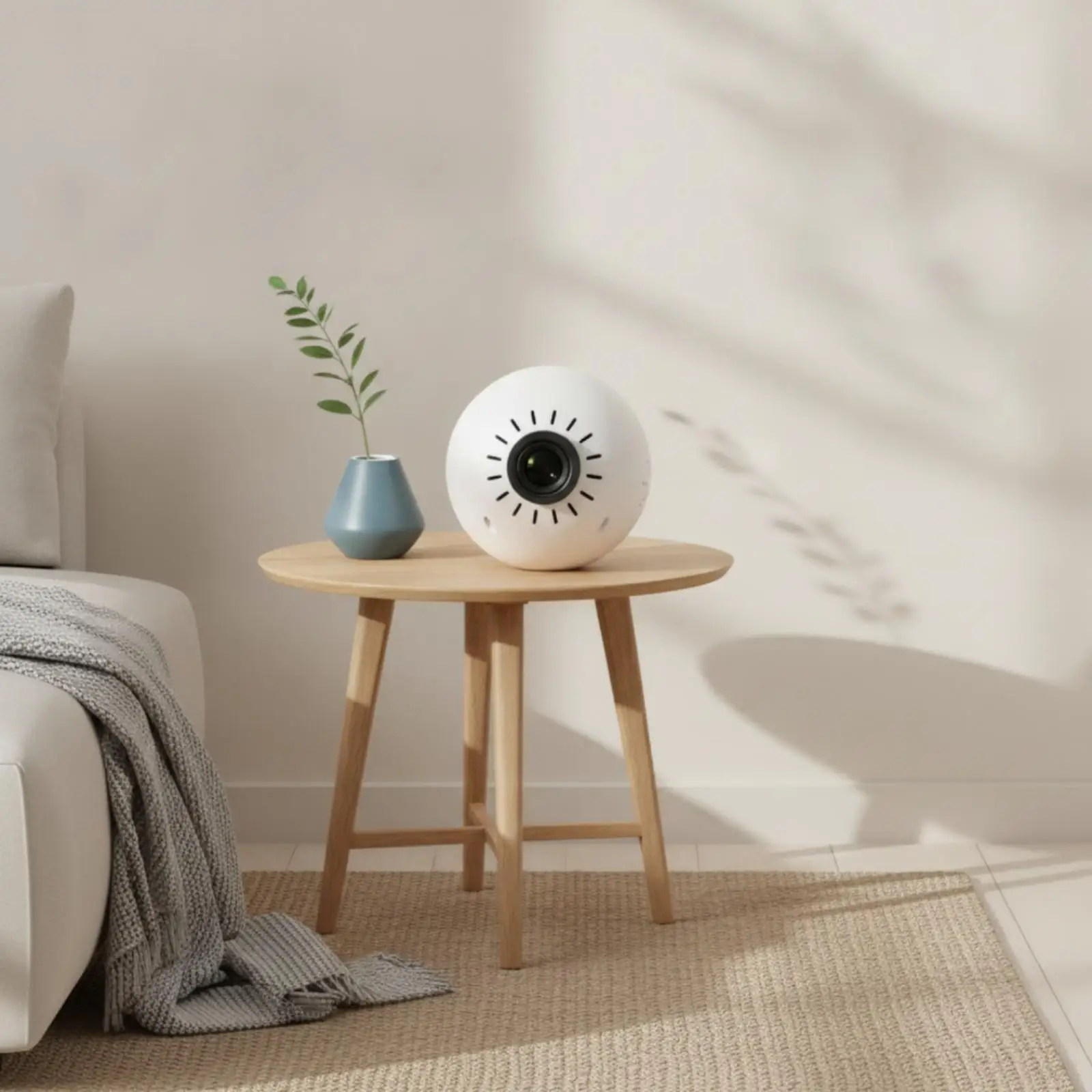Spherical Mini Projector for Living Room Home Theater Portable Media Player with Ventilation Slots for Quiet Use