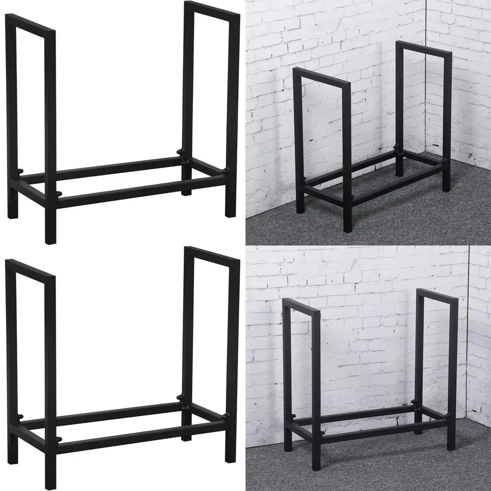 

Подставка для дров в индустриальном стиле из кованого железа, 24 шт., для улицы/дома, металлическая, черная