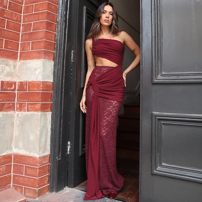 

Длинное вечернее платье Ele Pure Color Me со сверкающими стразами на бретельках Dr для ночного клуба Sle, женское модное платье