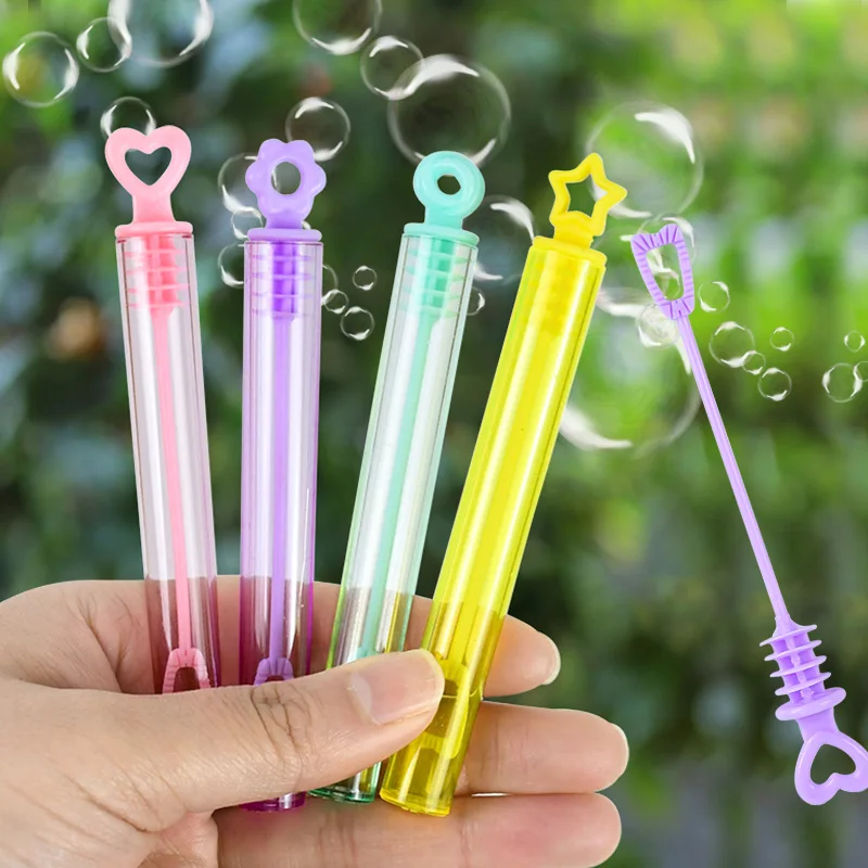 10Pcs Mini Bubble Empty Tube Love Heart Wand Soap Bottle Wedding Gifts For Guests Birthday Decor Kids Favors Toys School Rewards