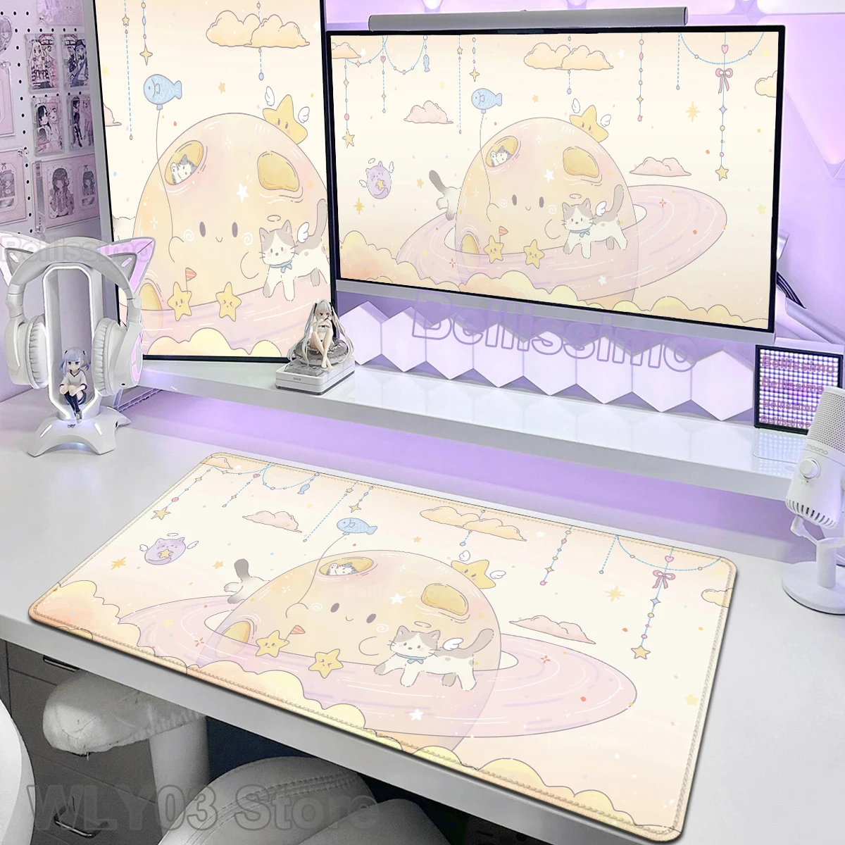 لطيف القط كبير الألعاب لوحة المفاتيح ماوس الوسادة HD ألعاب الكمبيوتر اللوحي ماوس الوسادة XL النجوم سحابة ماوس XXL 900x400 اللعب الفئران الحصير