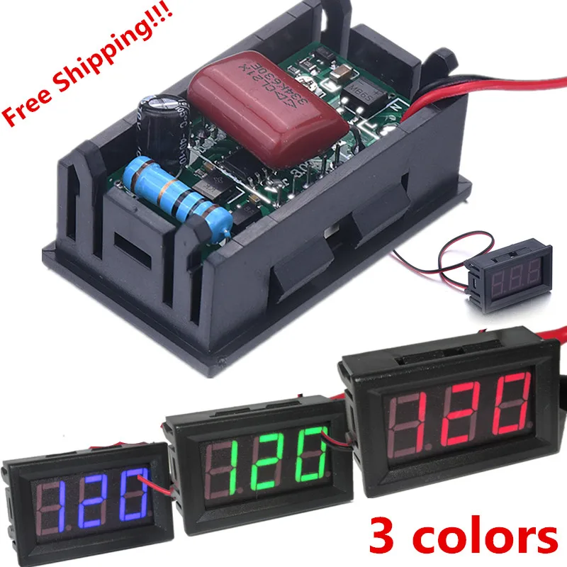 30-500V 0-600V 0.56\'\' Digital Voltmeter calibrate reading DC 3.5-30V DC 0-100V Red Green Blue LED display voltage meter