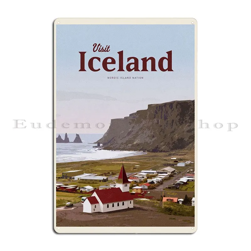 Visit Iceland Metal Plaque Poster Printing Create Personalized Wall Decor Mural Tin Sign Poster