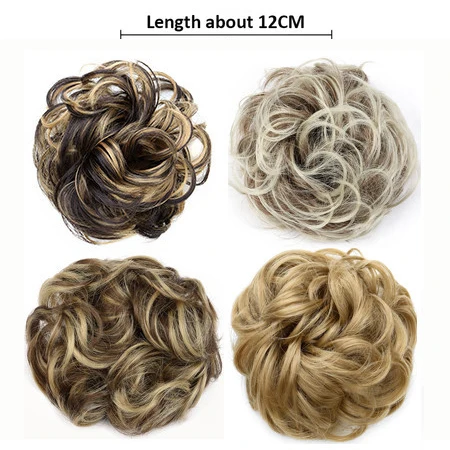 Synthetic Women Messy Bun Extensions Curly Chignon Bun Hairpiece Scrunchie Elastic for Wedding Curly Hair