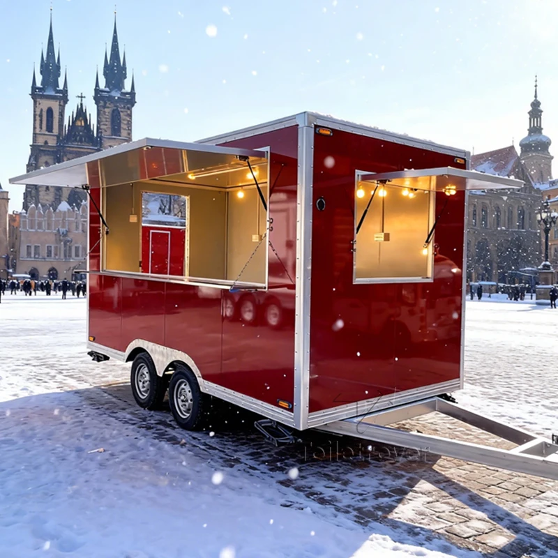 

Modern Outdoor Fully Equipped Food Trucks Pizza Doner Kebab Burger Tacos Fried Chicken Train Wagon Food Trailer for Sale