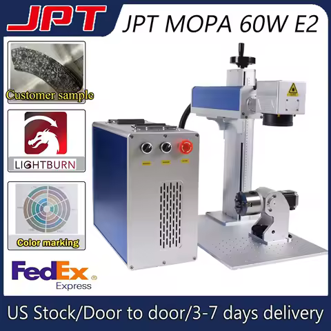 60W E2 JPT M7 MOPA Fiber Laser Marking Machine Metal Stainless Steel Cutting Gold Silver Ring Jewelry Engraving Machine Tax Free